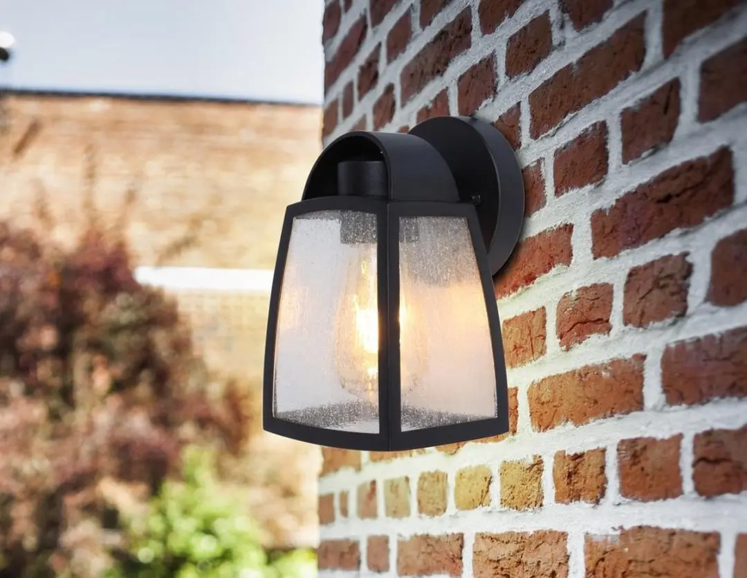 Lutec Kelsey Wandlamp Waterglas Mat Zwart