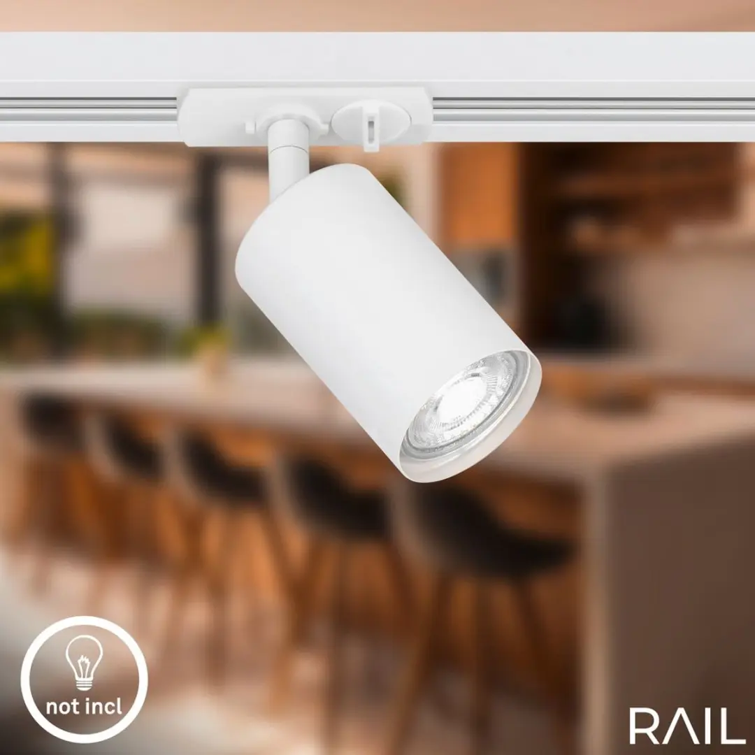 Briloner Railverlichting Set 225cm Wit - 6x GU10 Opbouwspots