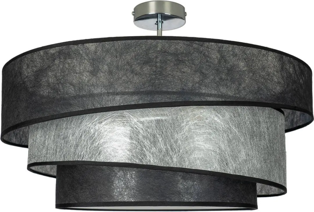 Lindby Plafondlamp 3-Lichts Ø56cm - Chroom/Zwart/Zilver