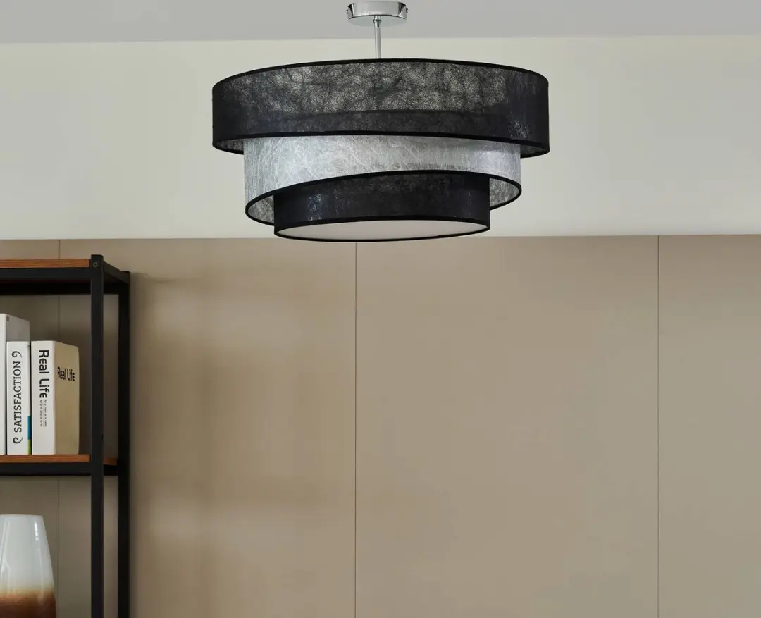 Lindby Plafondlamp 3-Lichts Ø56cm - Chroom/Zwart/Zilver