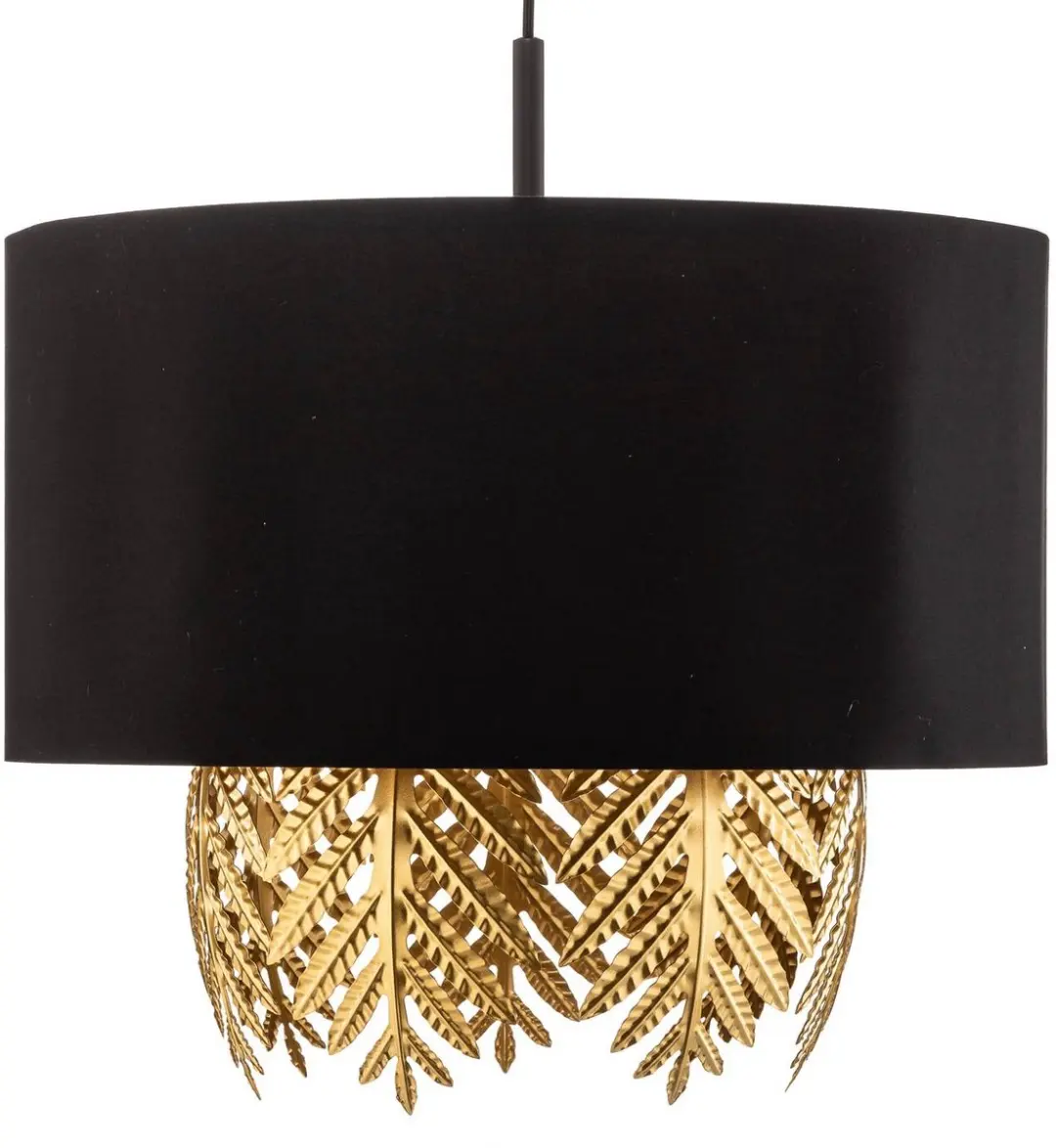 Lucande Hanglamp 6-Lichts Stof - E27 - Zwart/Goud