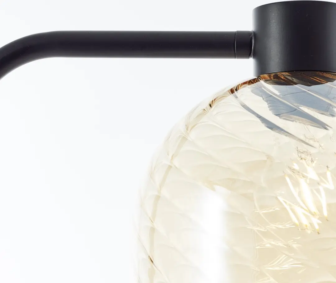 Brilliant Casto Vloerlamp E27 - 25W - Zwart Amber