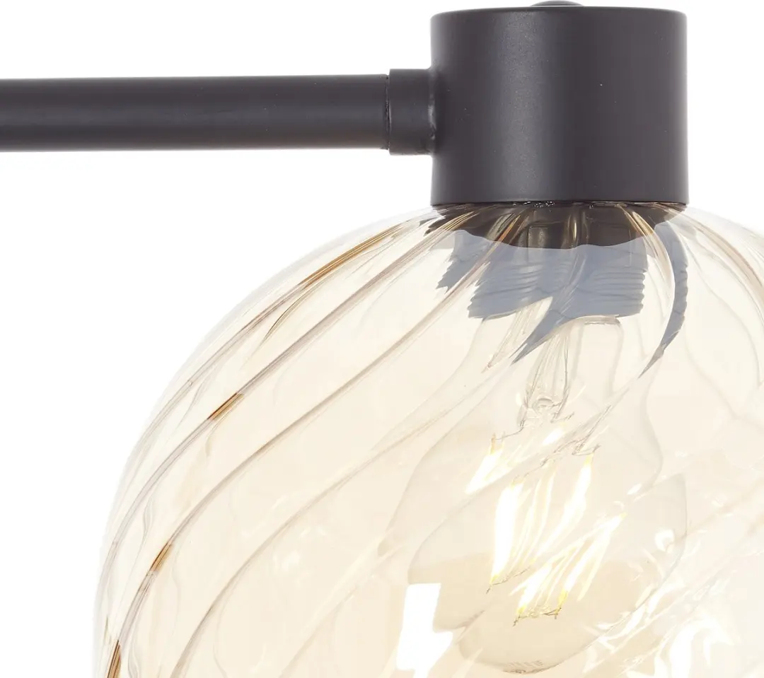 Brilliant Casto Vloerlamp E27 - 25W - Zwart Amber
