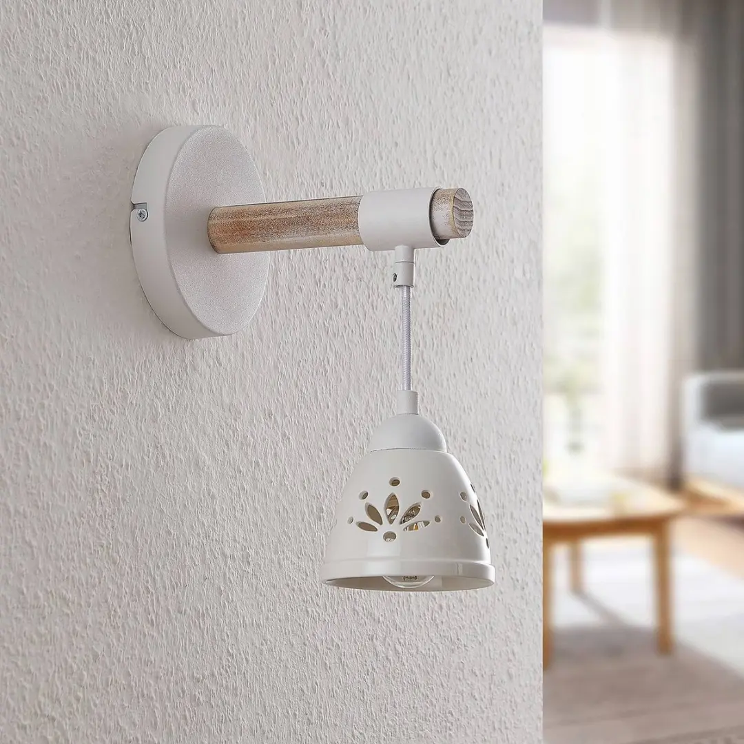 Lindby Wandlamp 1 Licht - Licht hout/wit
