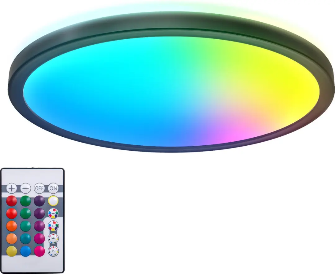 Briloner RGB LED Plafonnière Ø29cm - Zwart - RGBW