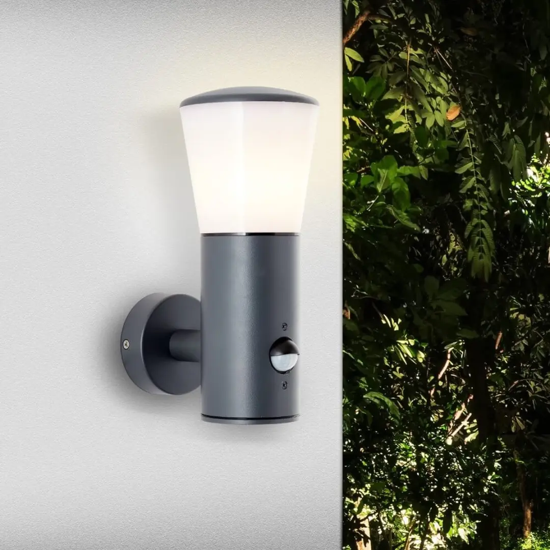Brilliant Cliffi Buiten Wandlamp E27 Sensor IP44 - Antraciet