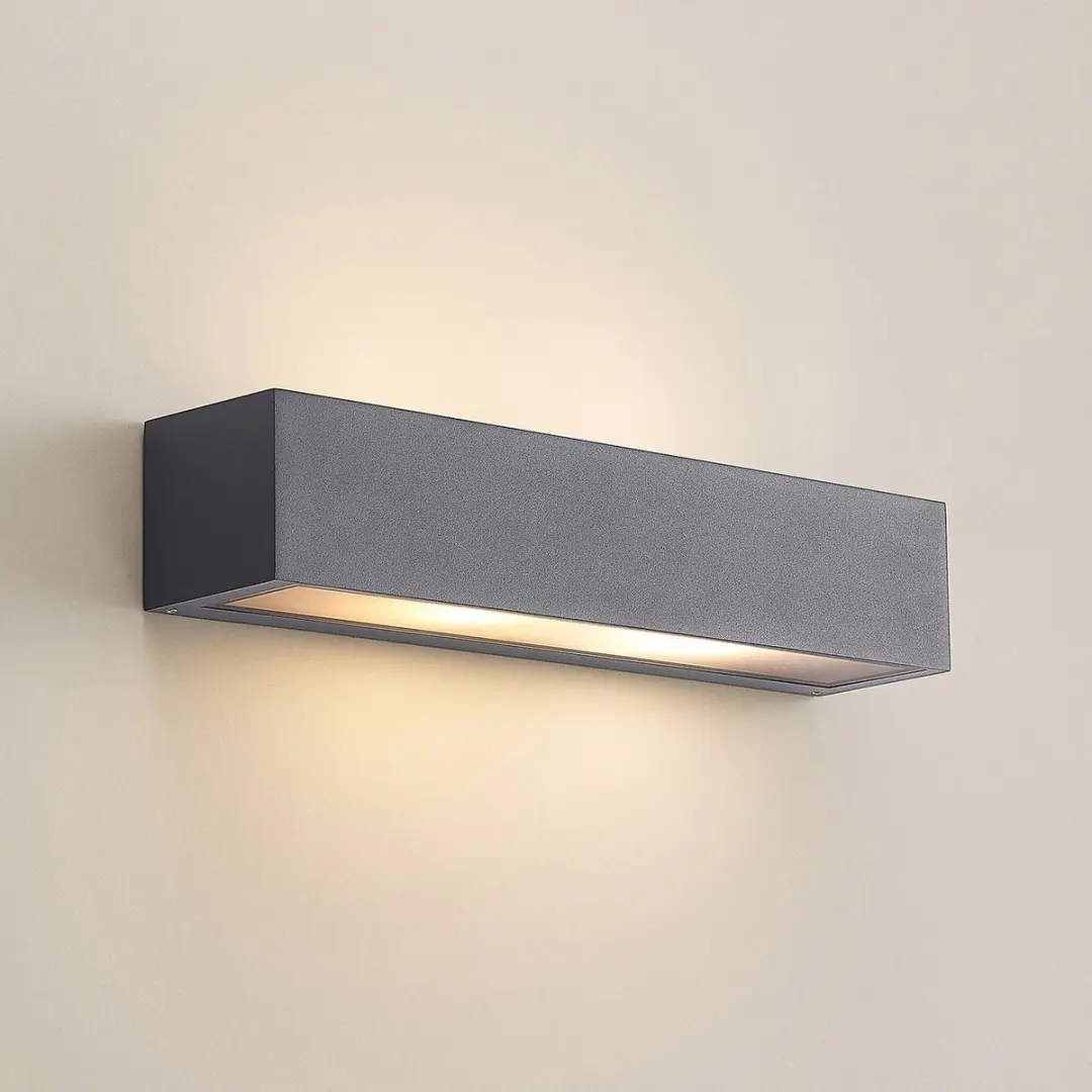 ARCCHIO Wandlamp Buiten 2-Lichts E27 - Donkergrijs/Transparant - afbeelding 6 van 6