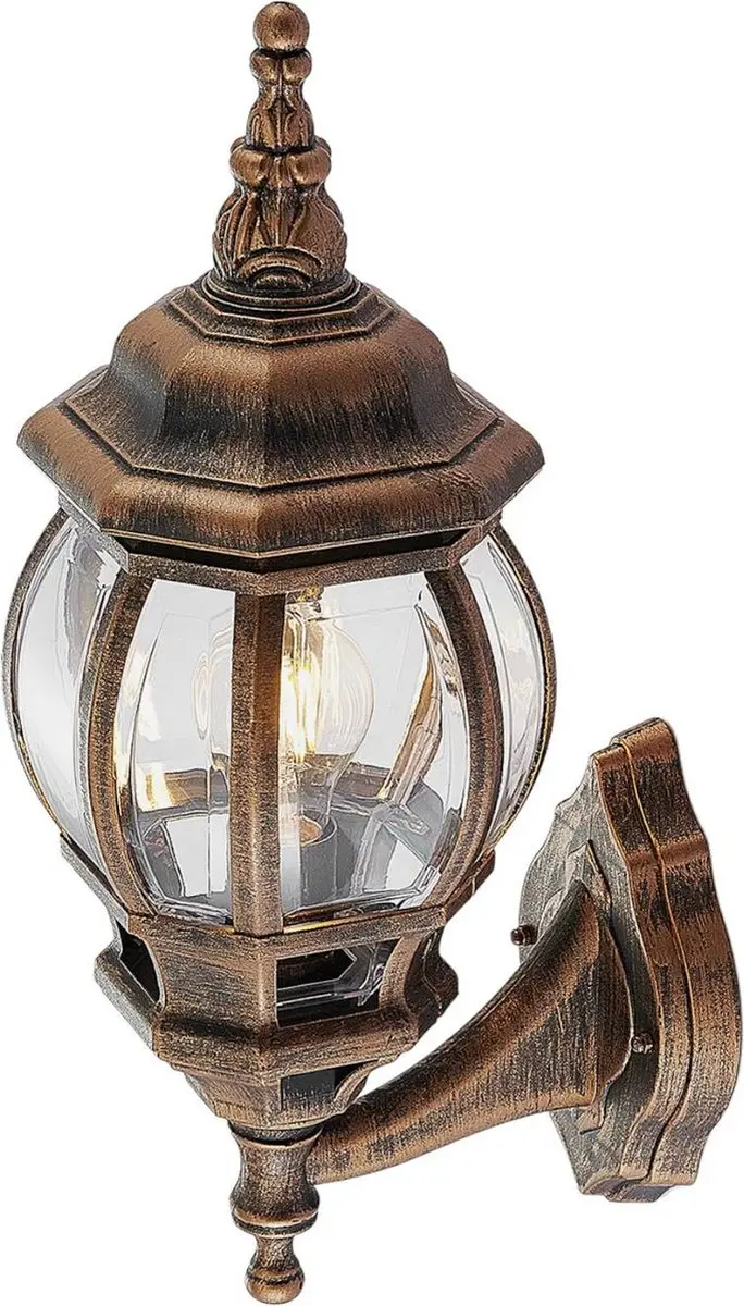 Lindby Wandlamp Buiten 1 Licht E27 - 46,6 cm - Geborsteld Goud