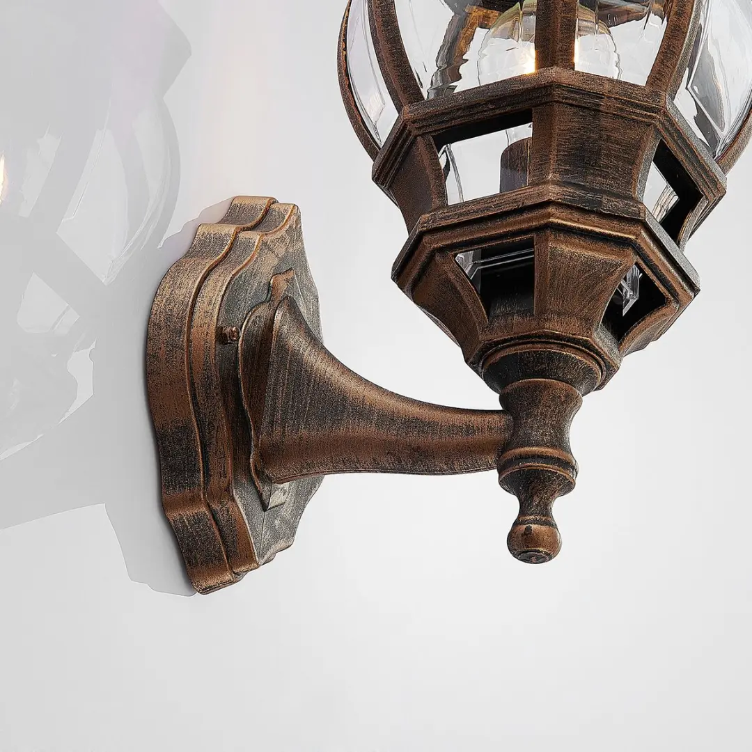 Lindby Wandlamp Buiten 1 Licht E27 - 46,6 cm - Geborsteld Goud