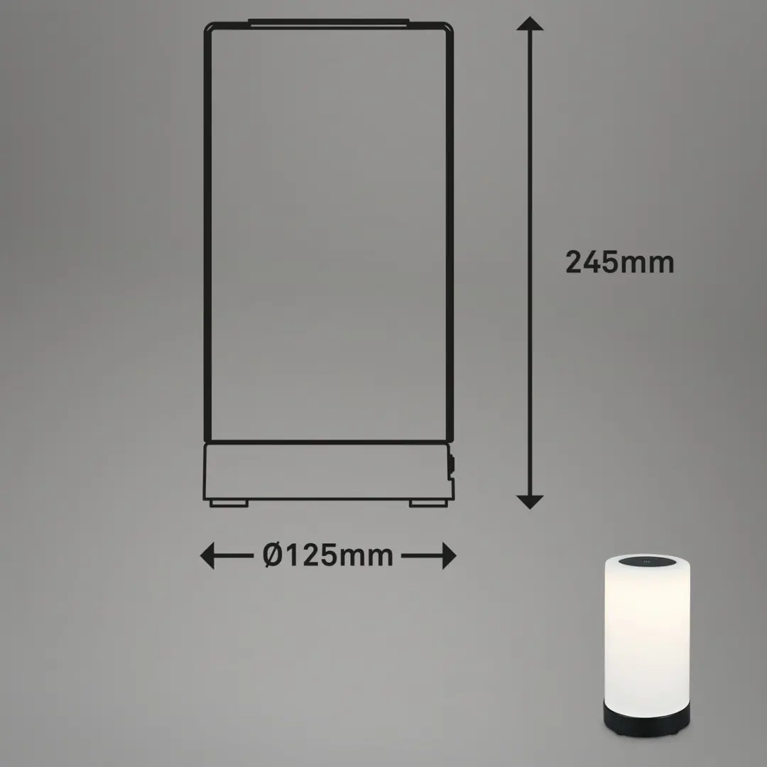 Briloner LAMA LED Tafellamp - 3.300K - Zwart - 245x125mm