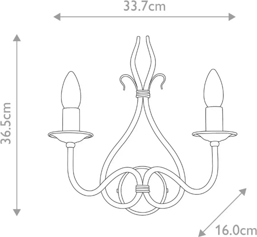 Elstead Windermere LED Wandlamp 2x E14 60W - Warm wit