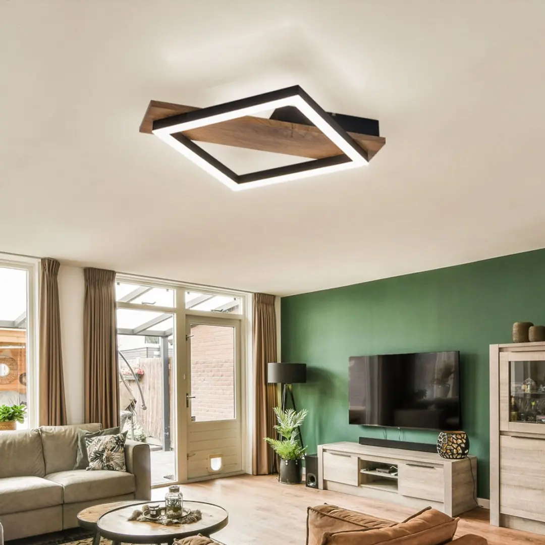 Globo LED Plafondlamp Design 12W 600lm - Zwart - afbeelding 6 van 6