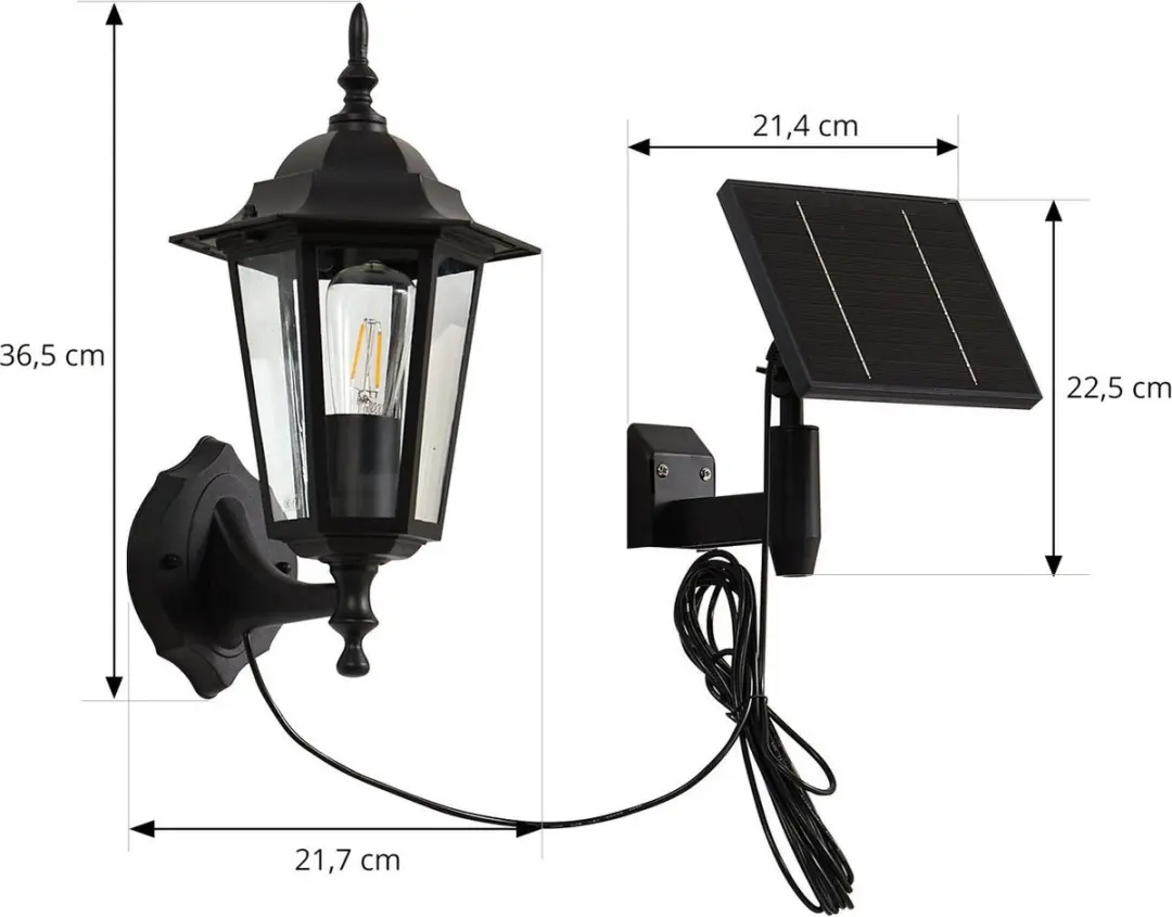 Lindby Solar Buitenlamp 1W - Zwart