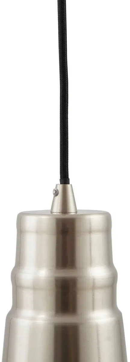 Lindby Hanglamp Metaal 1 Licht E27 - 46cm - Nikkel/Wit
