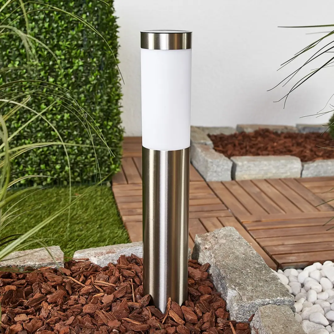 Lindby Solar Buitenverlichting 1 Licht - Roestvrij Staal/Wit