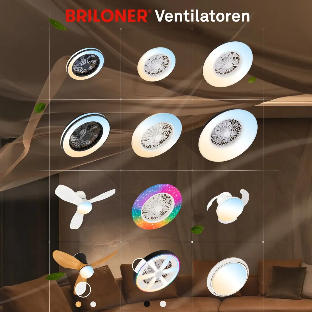 Briloner Lufito Plafondventilator met LED 78cm - Wit