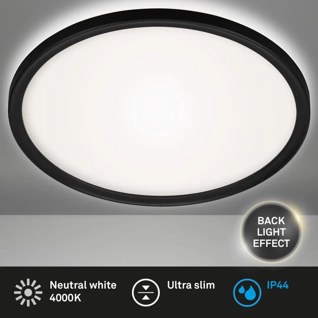 Briloner Slim Drip LED Badkamerverlichting 4000K - Ø29cm - Zwart