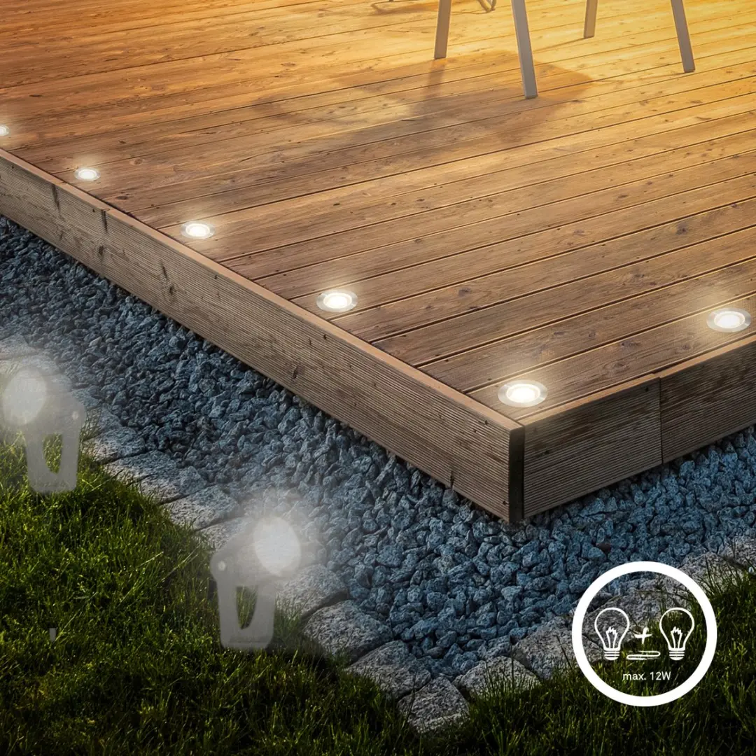 Briloner LED Grondspotset 3x - Warmwit 3.000K - Ø3cm - IP67