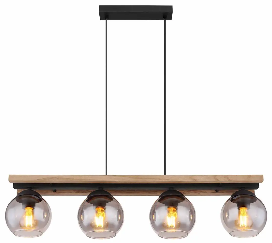 Globo Conni Hanglamp - 4x E27 - Zwart - Ø15cm - afbeelding 6 van 6