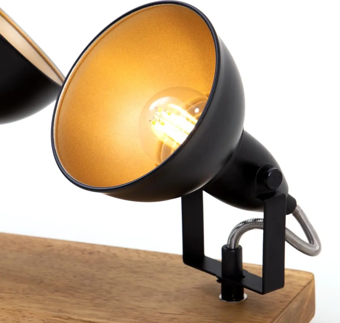 Briloner Wood & Style Plafondlamp E14 - 2 Lichtpunten - Zwart/Goud