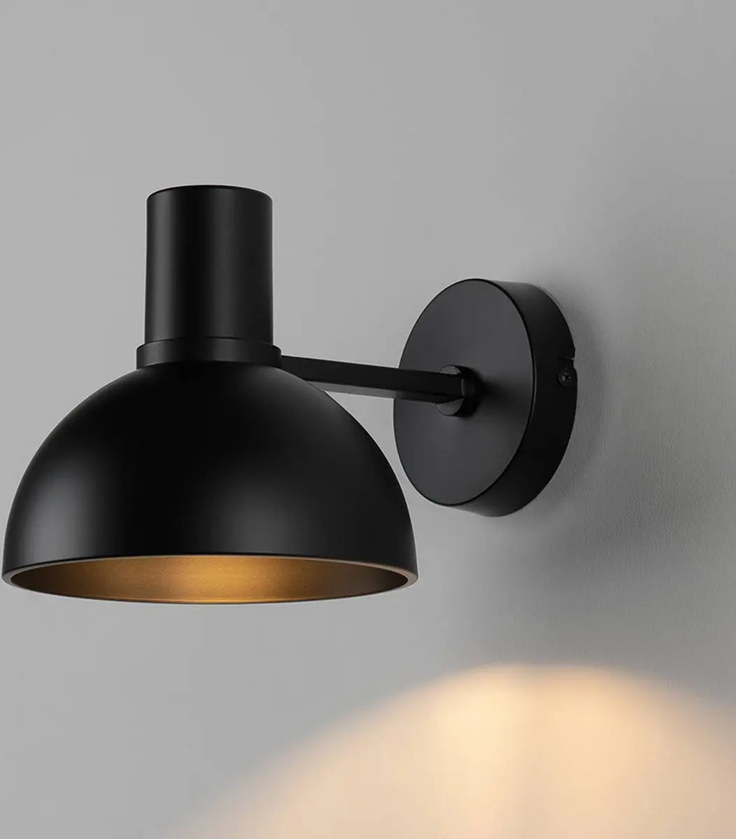 Lucande Wandlamp Design 1 Licht E27 - Mat Zwart