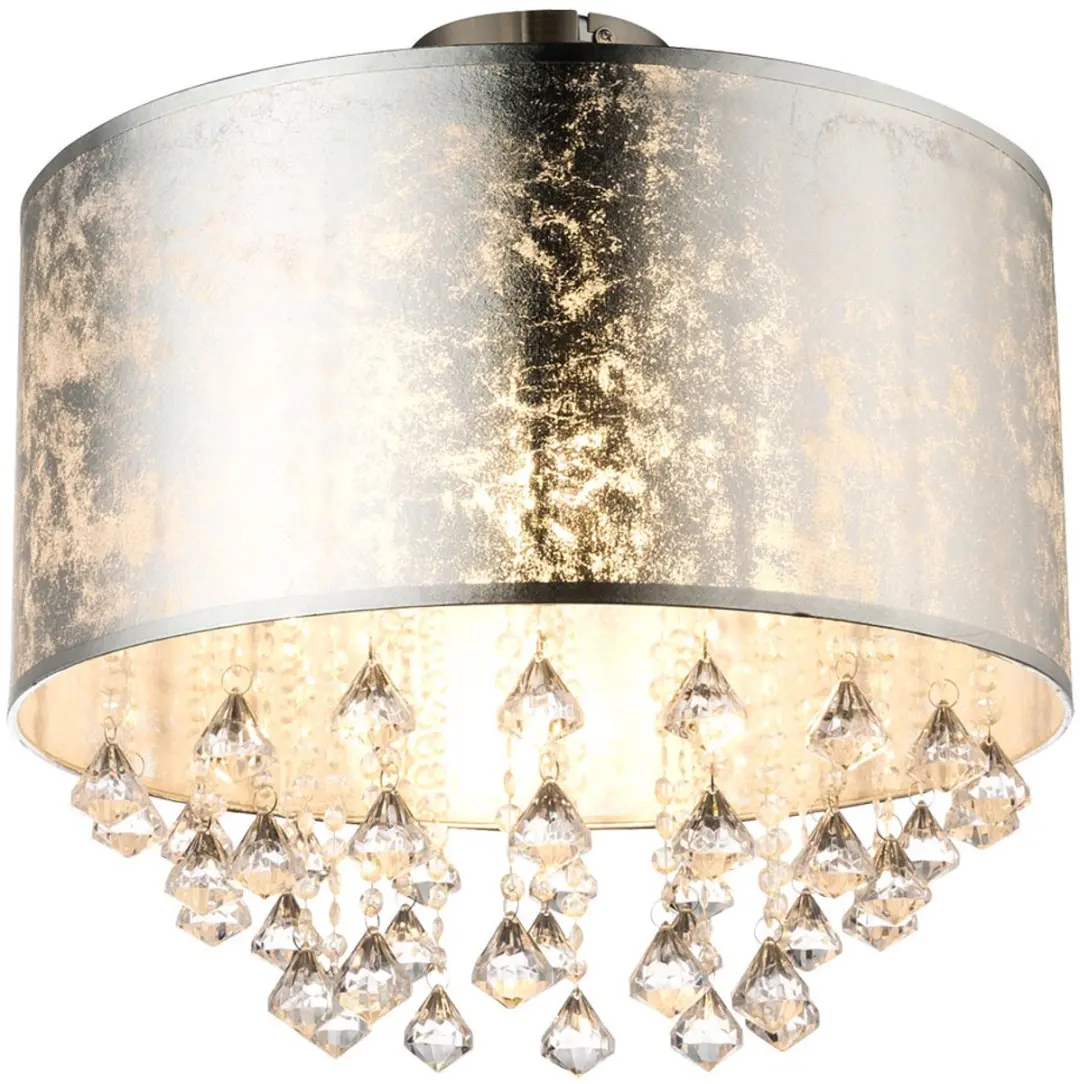 Globo Plafondlamp Kristal Zilver 40x38cm