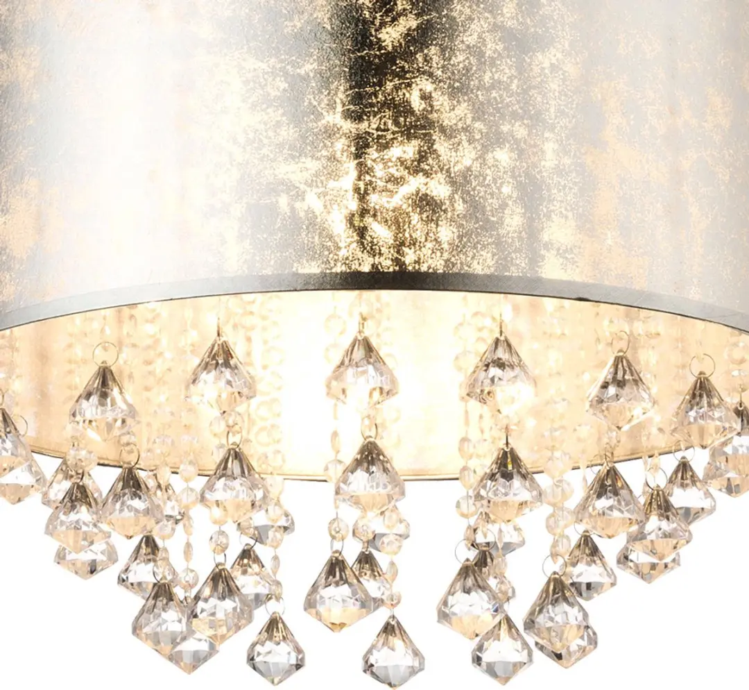 Globo Plafondlamp Kristal Zilver 40x38cm - E27