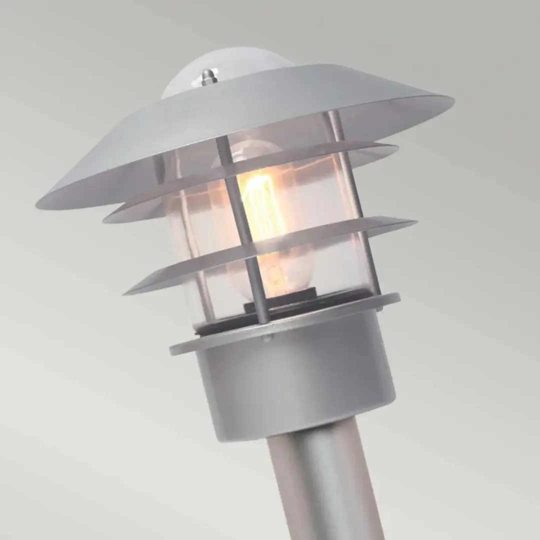 Elstead Mini LED Tuin Pilaar Helsingor E27 60W - Zilver