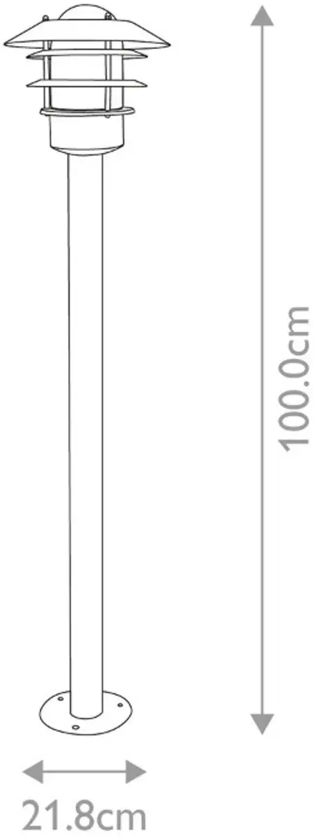 Elstead Mini LED Tuin Pilaar Helsingor E27 60W - Zilver