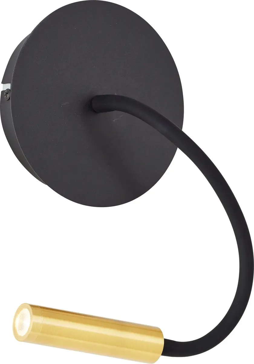 Brilliant Jutta LED Wandlamp 4.1W - Zwart/Goud - afbeelding 6 van 6