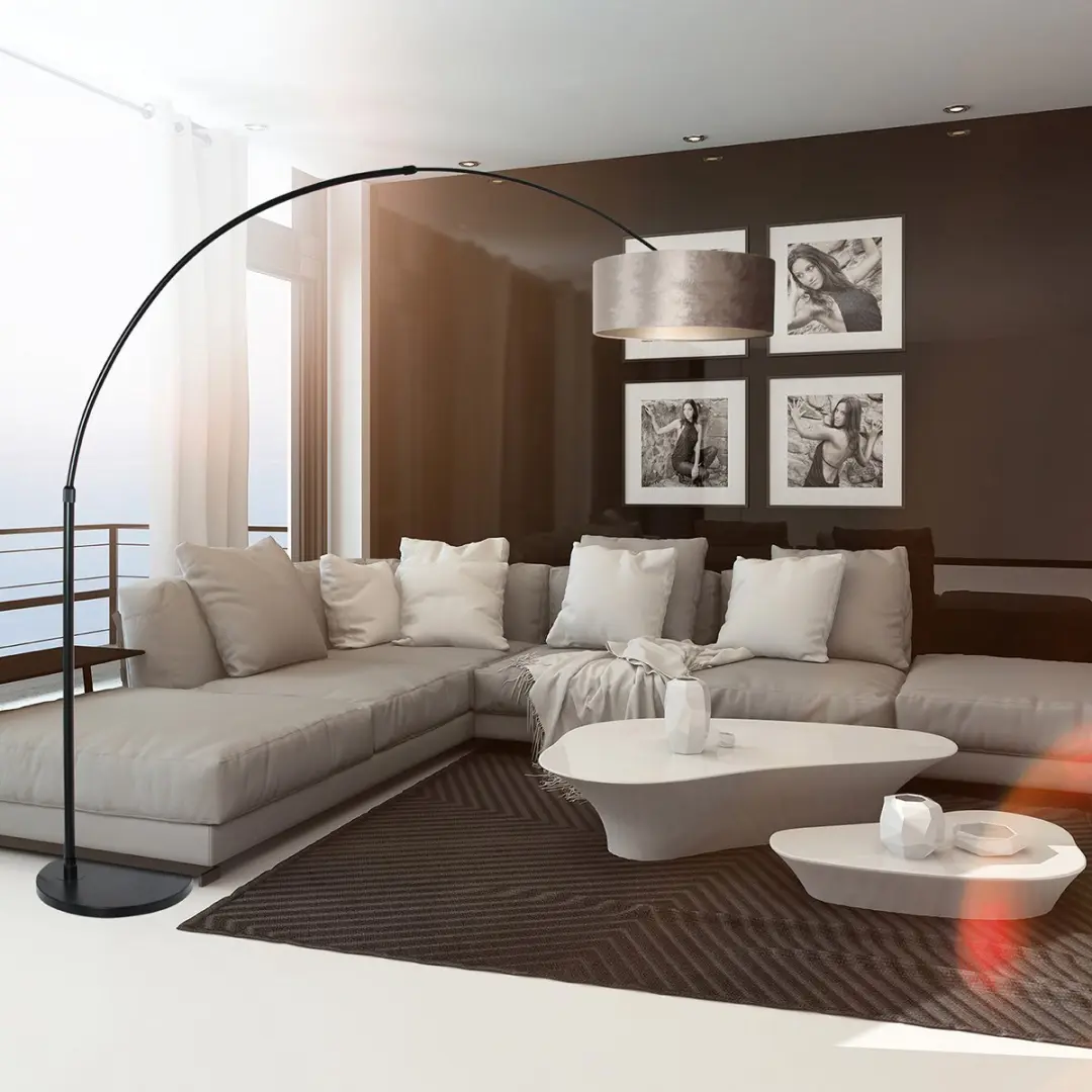 Steinhauer Sparkled Light 8128ZW Vloerlamp - Zwart - 40W Warm Wit