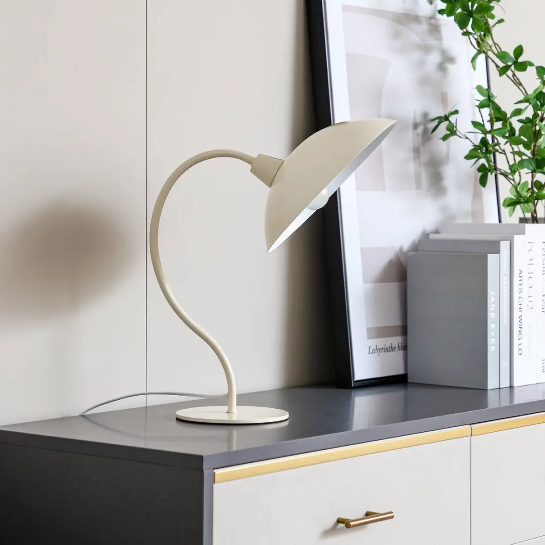 Lucande Tafellamp 1 Licht E14 - 42,75 cm - Zandbeige/Wit