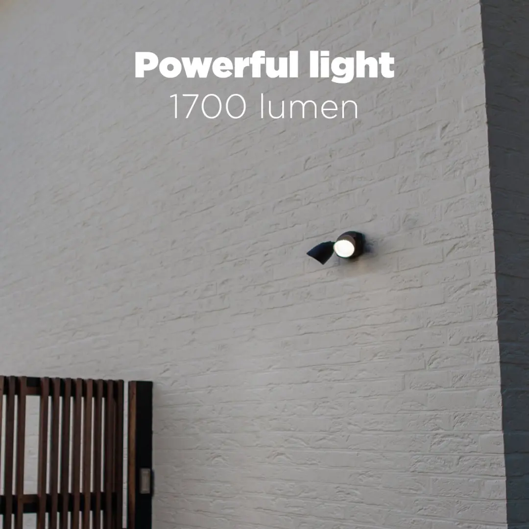 Lutec Shrimp LED Beveiligingslamp 1700Lm - Tweekoppig - 4000K - Mat Zwart