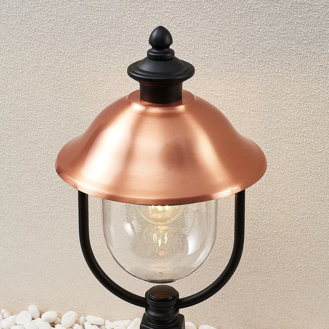 Lindby Sokkellamp E27 - 1 Lichtpunt - 60W - Zwart/Koper