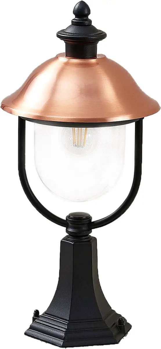 Lindby Sokkellamp E27 - 1 Lichtpunt - 60W - Zwart/Koper