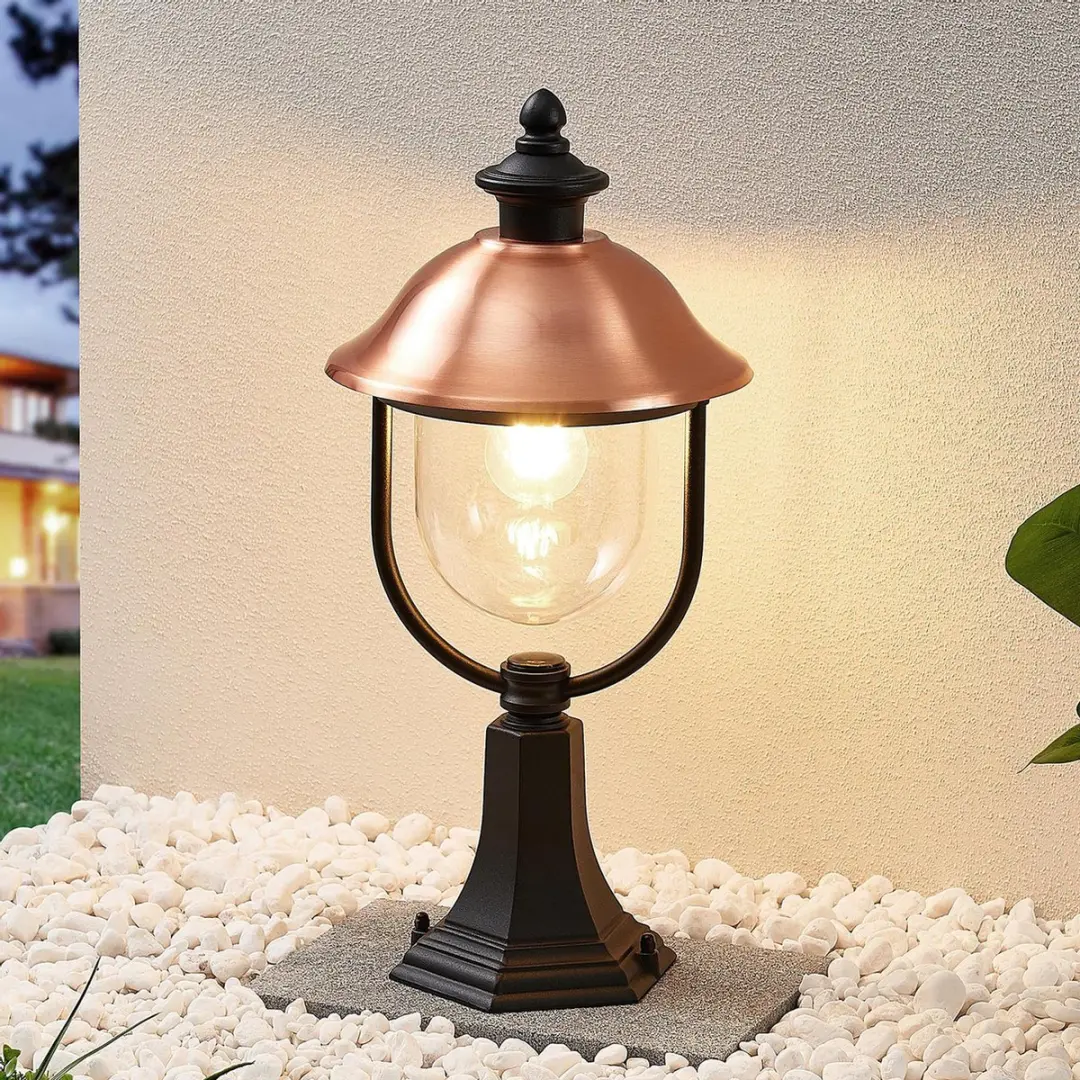 Lindby Sokkellamp E27 - 1 Lichtpunt - 60W - Zwart/Koper