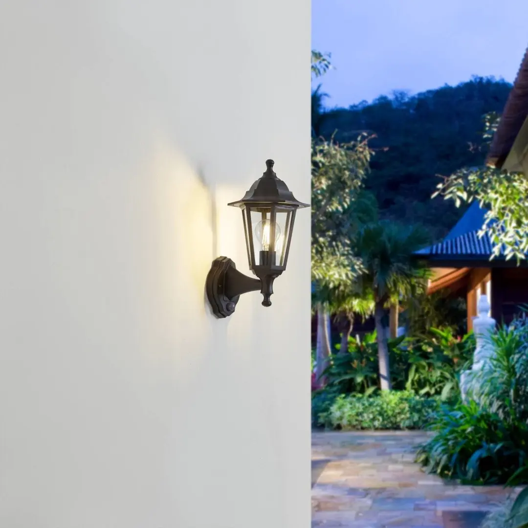 Lindby Wandlamp Buiten 1 Licht E27 - 37,6cm - Zwart