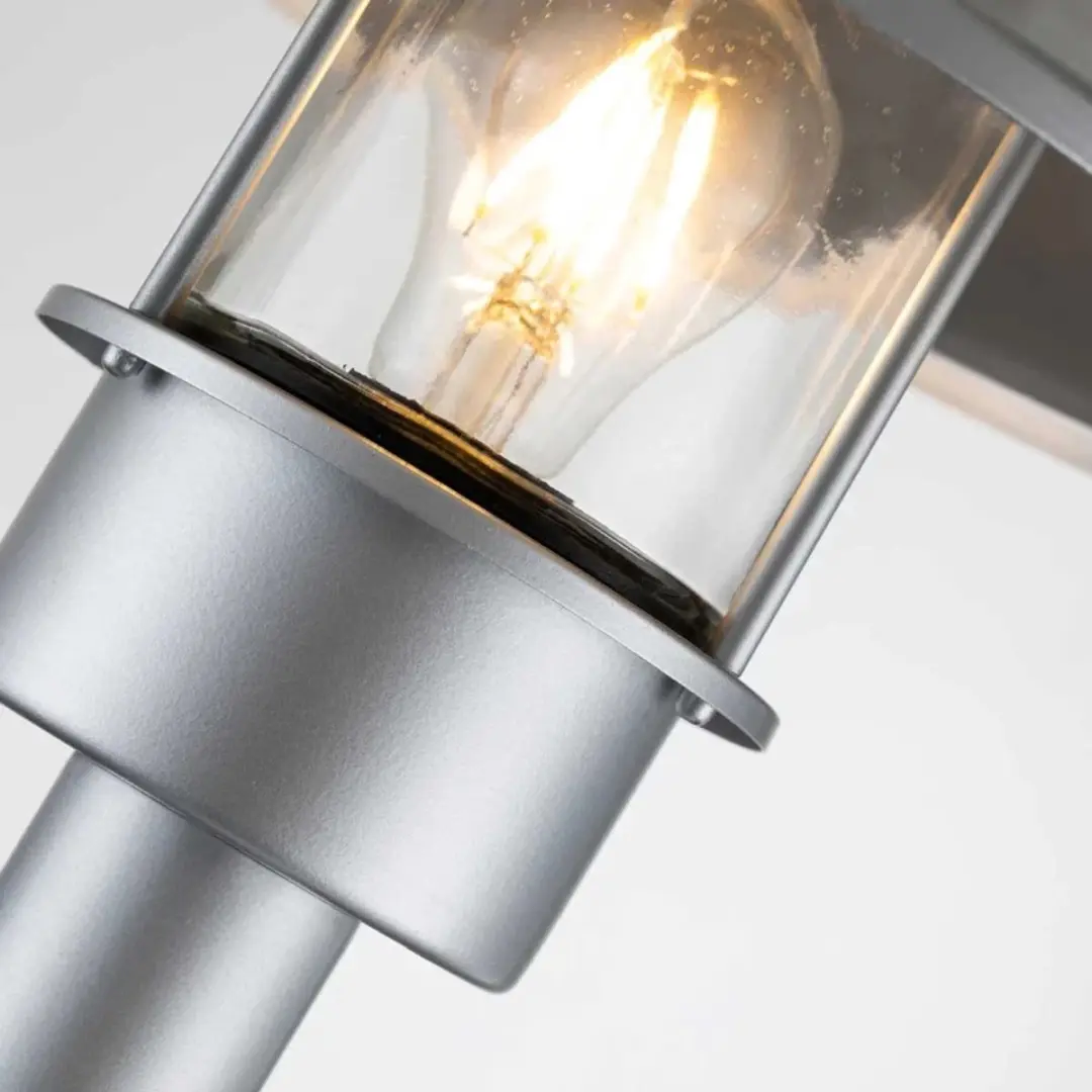 Elstead Mini LED Tuinpilaar Klampenborg E27 60W - IP44 Zilver