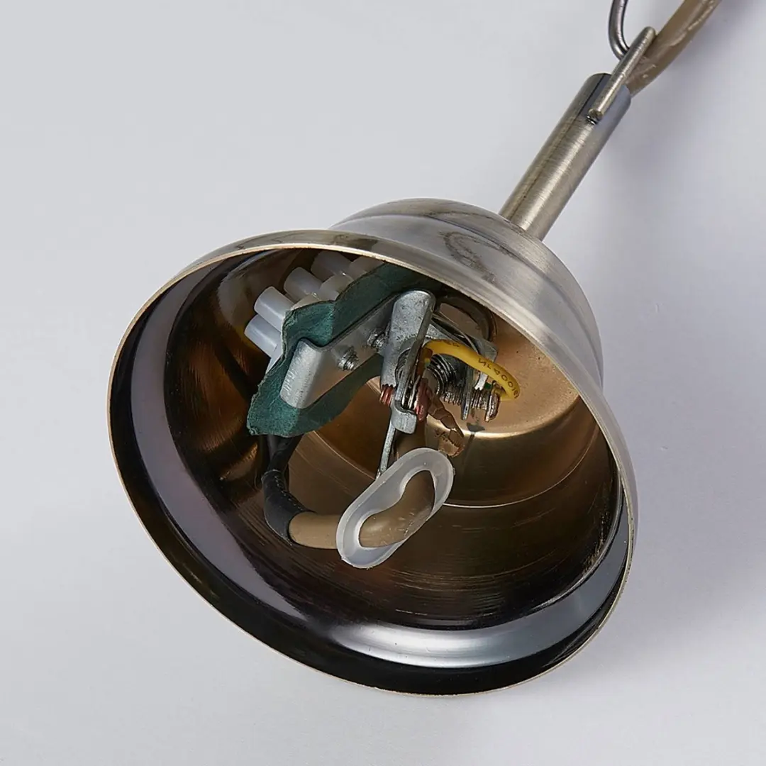 Lindby Hanglamp Glas Metaal E27 - 1 Lichtpunt - Opaalwit/Antiek Messing