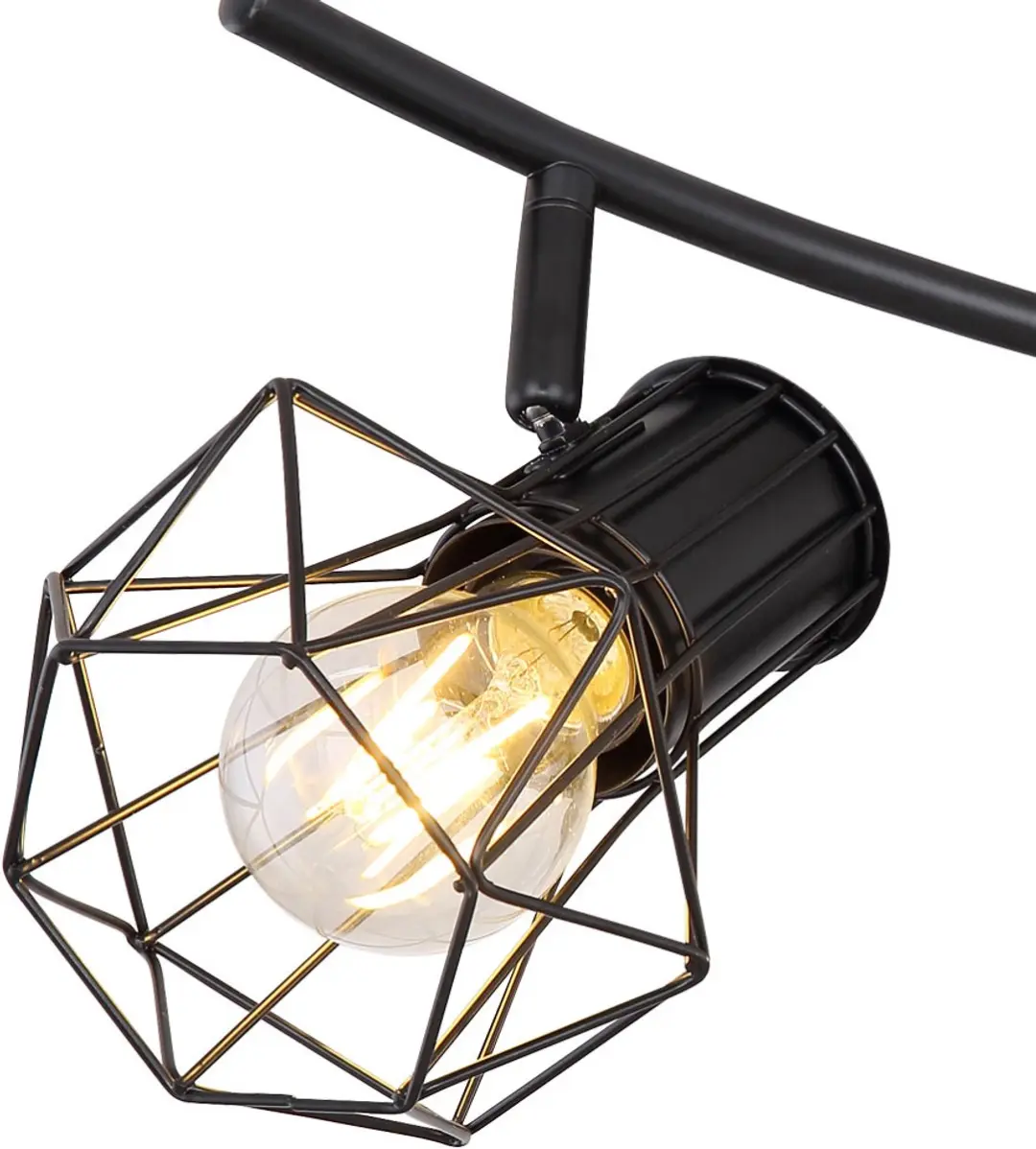 Globo Spotlight Strip Zwenkbare Plafondlamp 4x E27 - 80x22,5x19cm Zwart