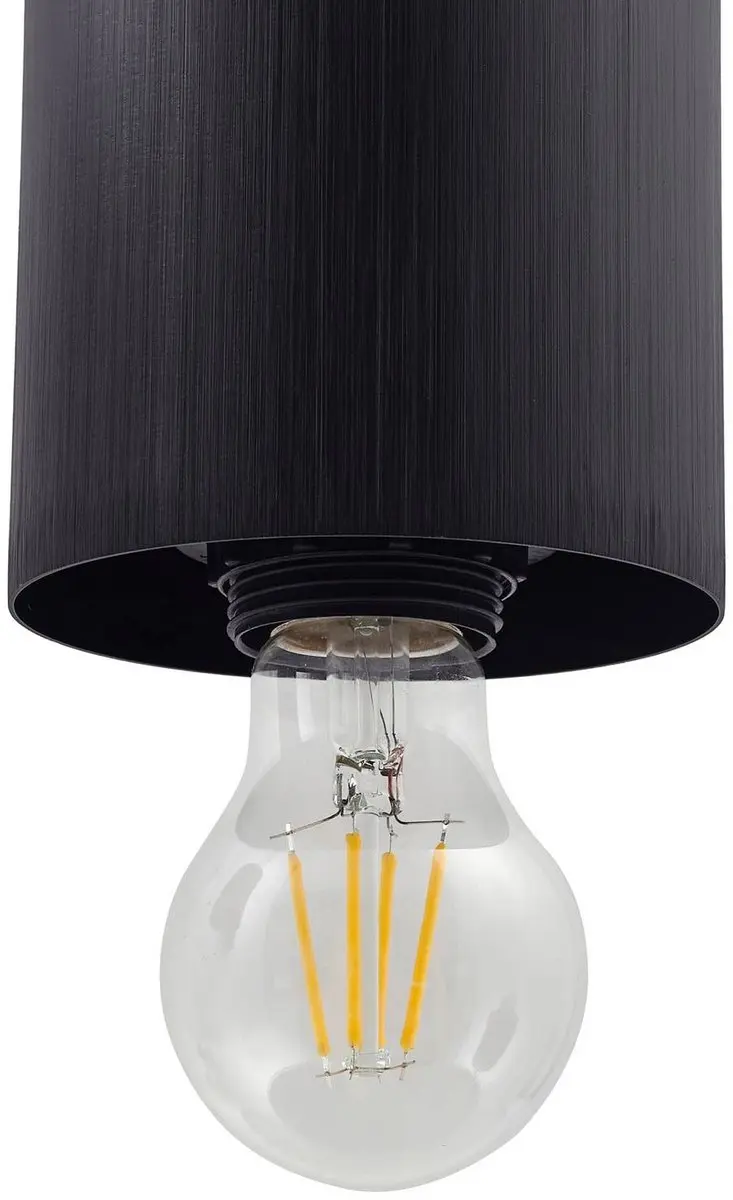 Lindby Hanglamp Glas Aluminium IJzer 1 Licht - E27 - Rookgrijs/Zwart