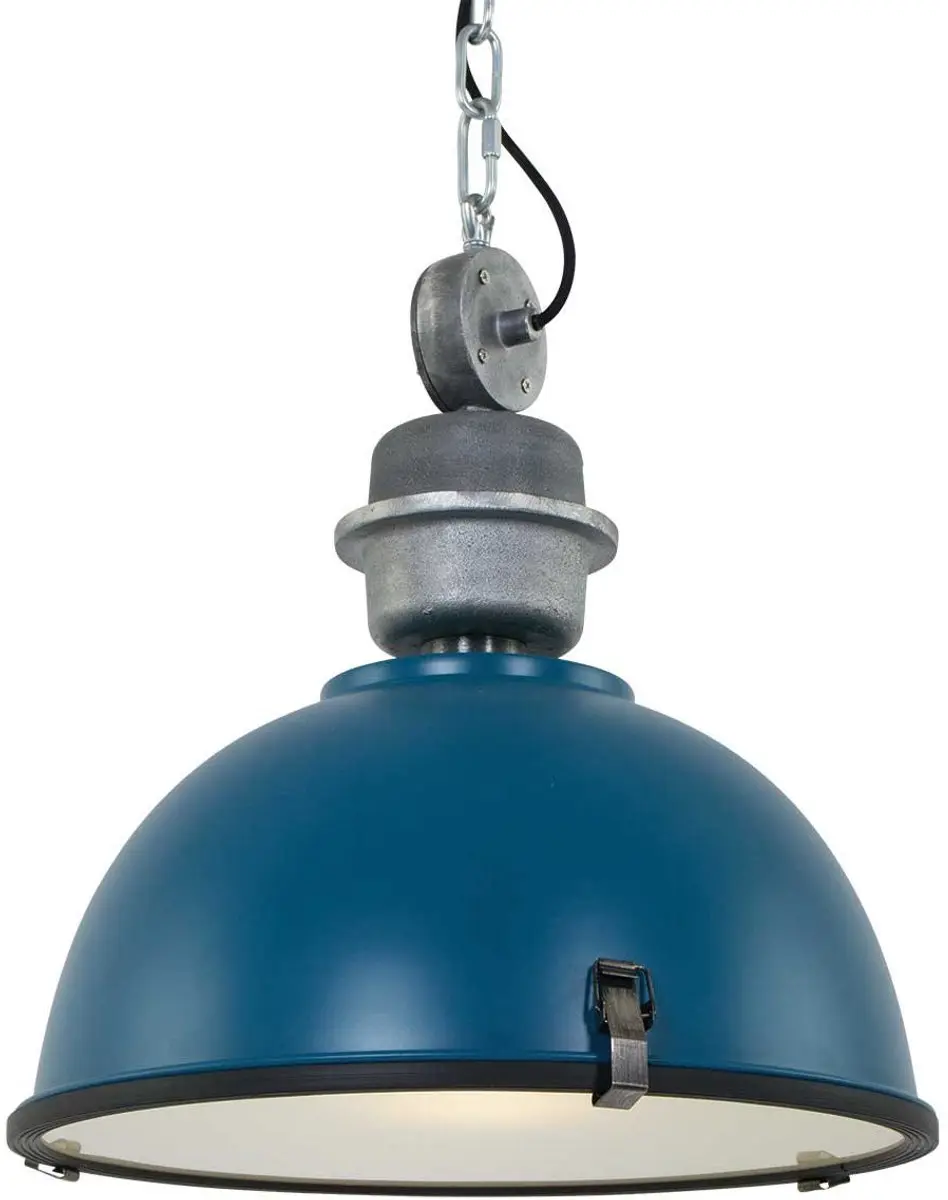Steinhauer Hanglamp Bikkel 7586PE - Industrieel - 1 Lichtpunt - Blauw/Zilver