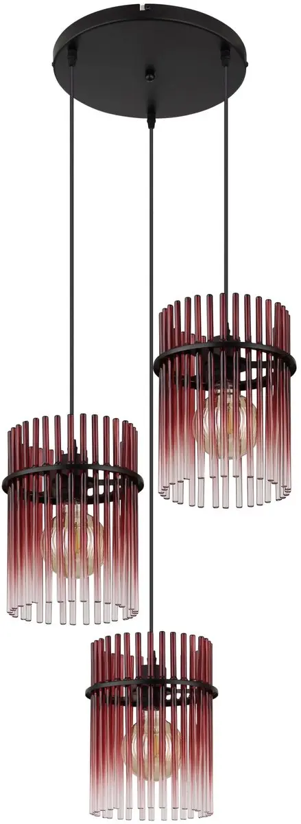 Globo Gorley Hanglamp - 3 Lichtpunten - Ø47cm - Rood