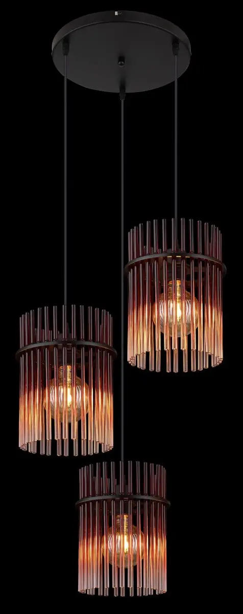 Globo Gorley Hanglamp - 3 Lichtpunten - Ø47cm - Rood