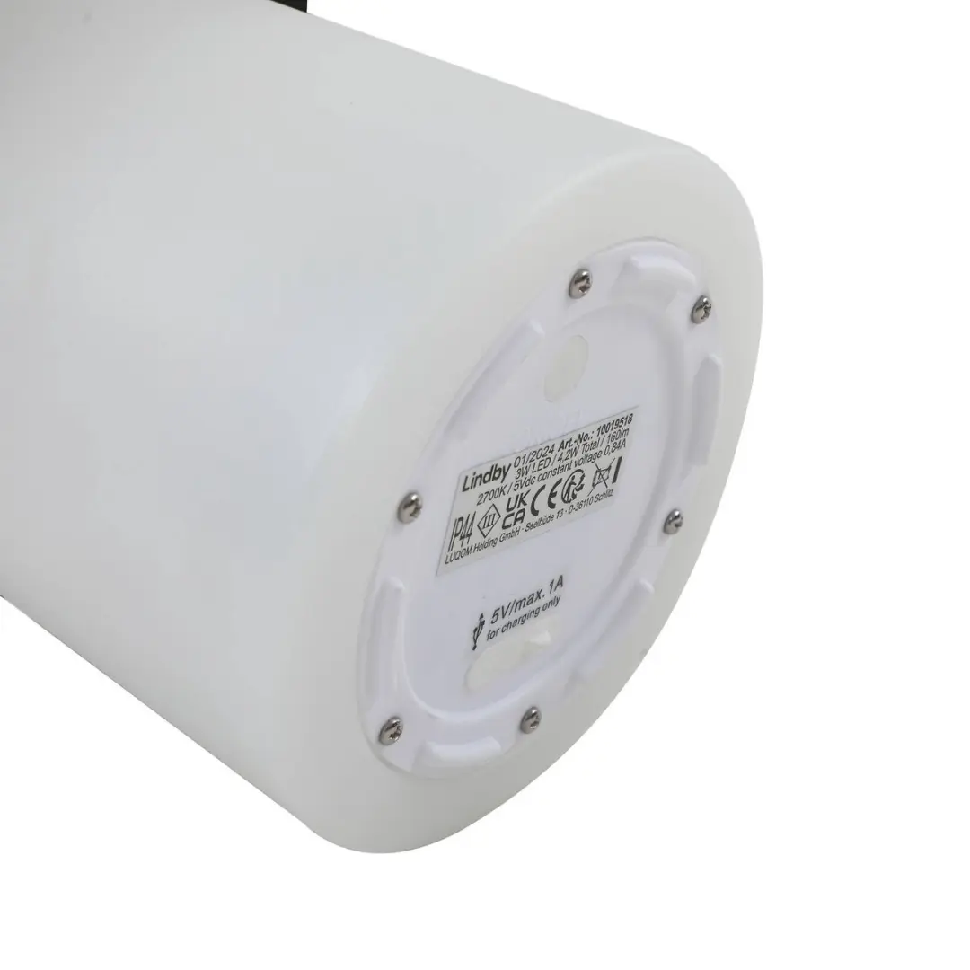 Lindby Terraslamp Dimmer 1 Licht - 24cm - Wit/Zwart