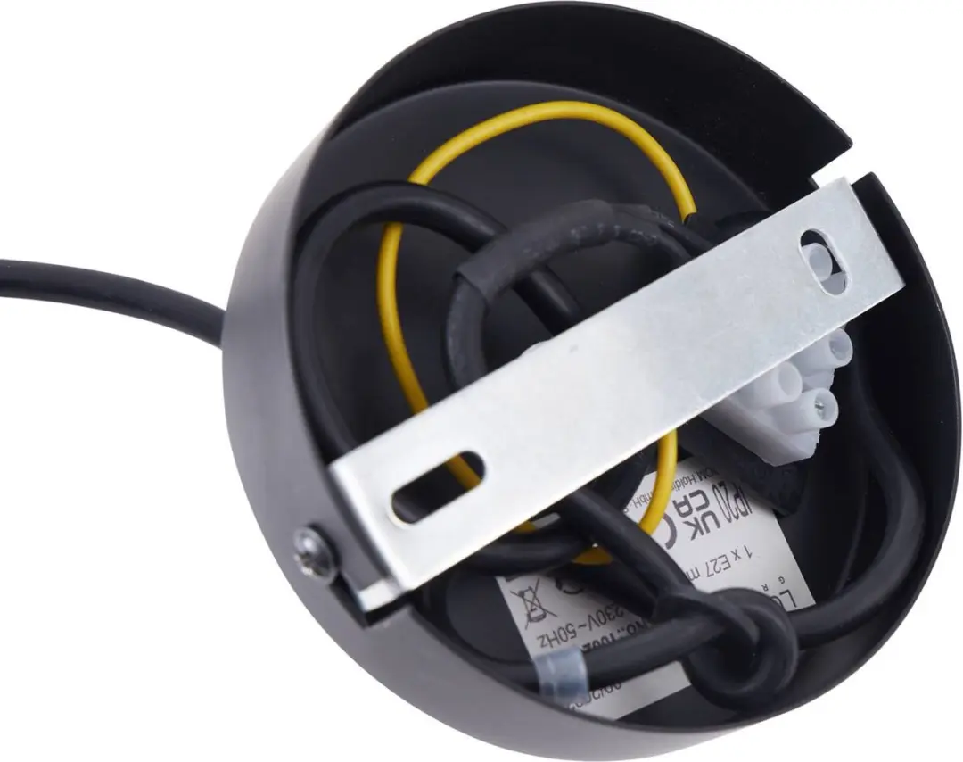 Lindby Hanglamp Textiel Metaal 1 Licht E27 - 34cm - Grijs/Zwart