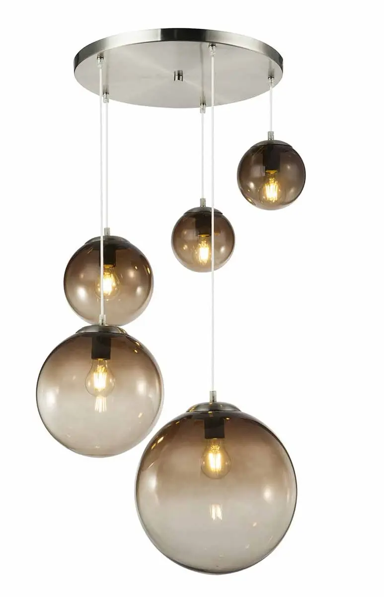 Globo Varus Hanglamp - 5 Lichthoorns Ø65cm - Chroom