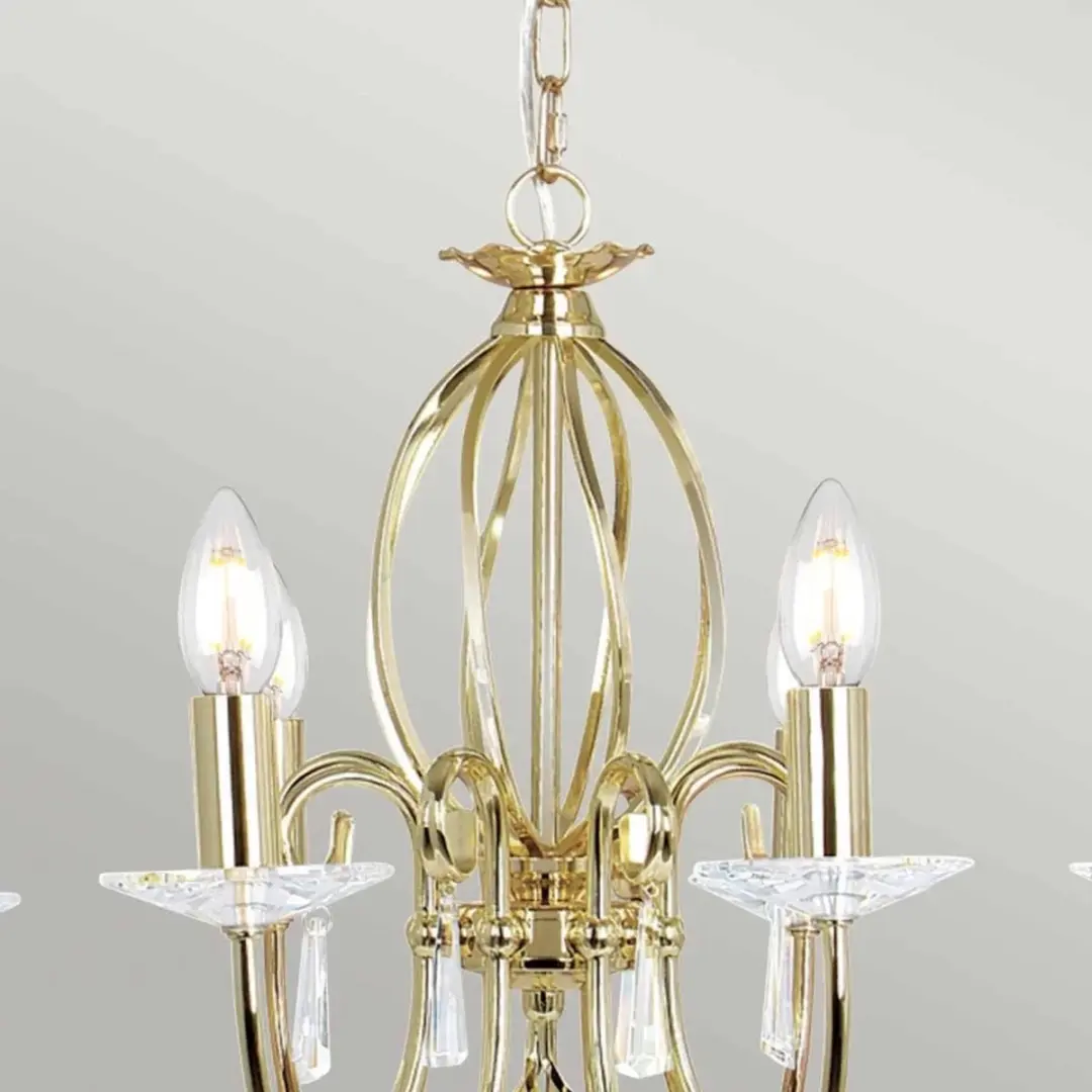 Elstead LED Kroonluchter 8x E14 60W - Polished Brass