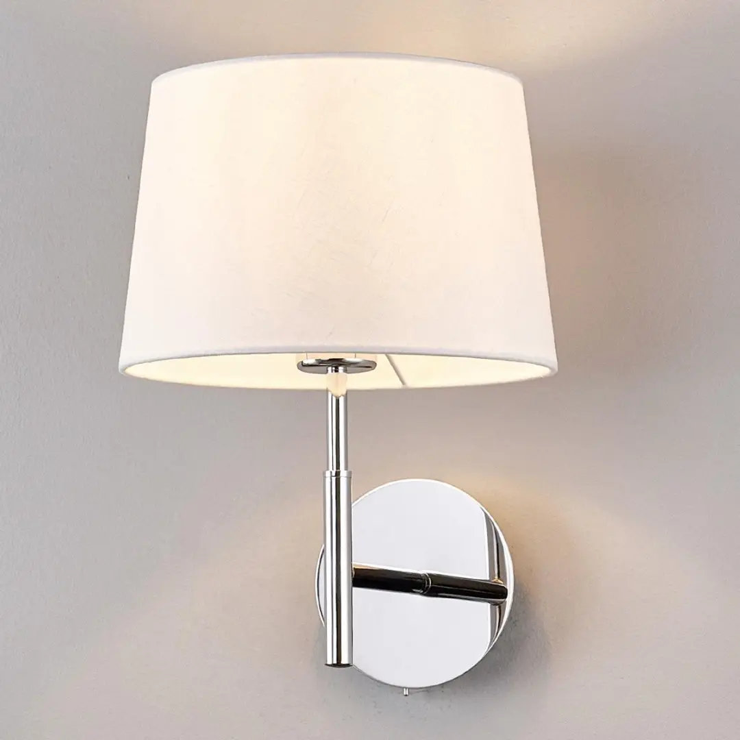 Lucande Wandlamp 1 Licht E27 - 33cm - Wit/Chroom