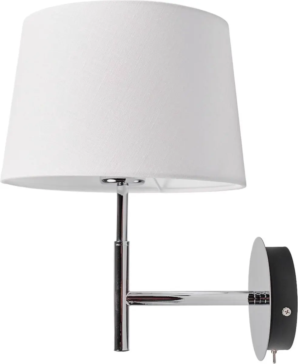 Lucande Wandlamp 1 Licht E27 - 33cm - Wit/Chroom